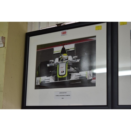 1889 - Formula One: a signed photograph of Jensen Button in Grand Prix car, 19.5 x 29.5cm. £30 - 50