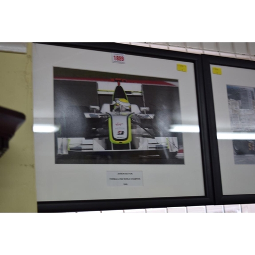 1889 - Formula One: a signed photograph of Jensen Button in Grand Prix car, 19.5 x 29.5cm. £30 - 50