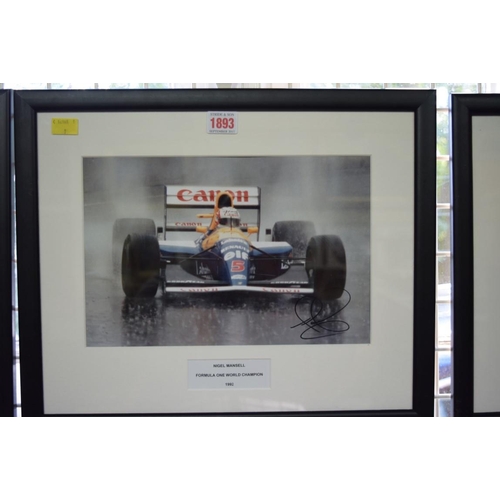 1893 - Formula One: a signed photograph of Nigel Mansell in Grand Prix car, 19.5 x 29.5cm. £30 - 40