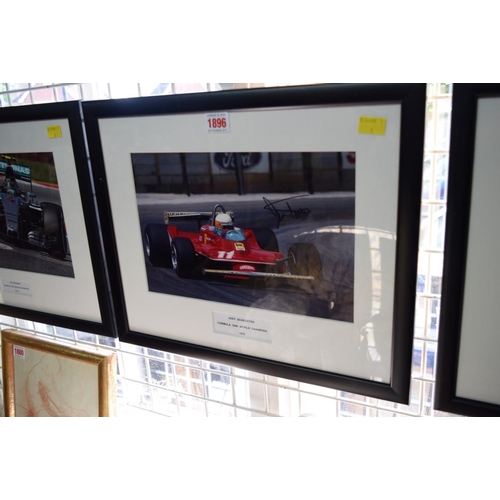 1896 - Formula One: a signed photograph of Jody Scheckter in Grand Prix car, 19.5 x 29.5cm.