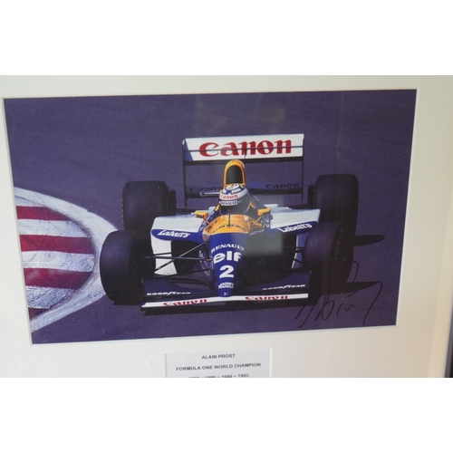 1897 - Formula One: a signed photograph of Alain Prost in Grand Prix car, 19.5 x 29.5cm. £30 - 40