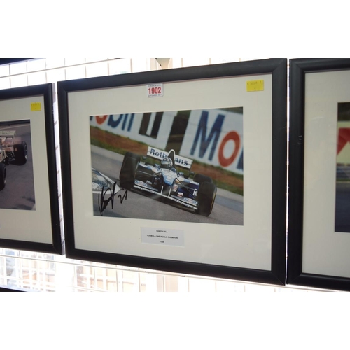 1902 - Formula One: a signed photograph of Damon Hill in Grand Prix car, 19.5 x 29.5cm. £30 - 40