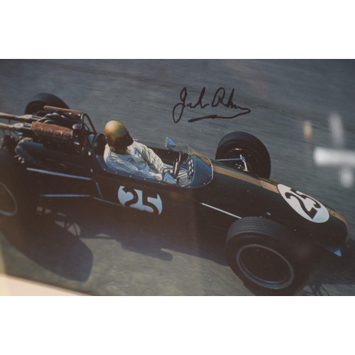 1904 - Formula One: a signed photograph of Jack Brabham Grand Prix car, 19.5 x 29.5cm.