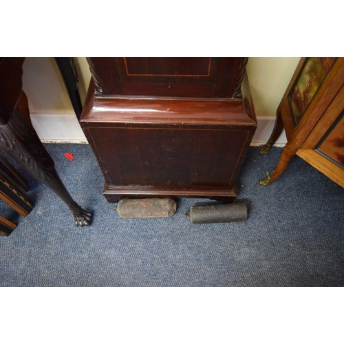 1907 - An early 19th century Scottish mahogany 8 day longcase clock, the 12¾in brass arched dial inscribed ... 