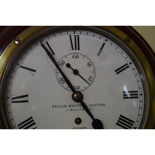 1909 - A good Victorian mahogany circular wall clock, the 7½in painted dial with subsidiary seconds dial an... 