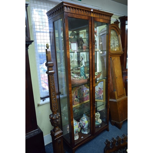 1917 - A good reproduction mahogany display cabinet, 92.5cm wide.