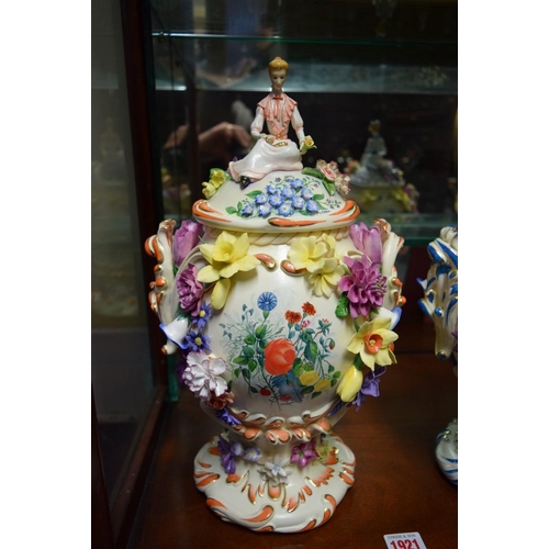 1921 - A pair of Avalon Fine Bone China 'Victorian' vases and covers,  No.10/25, 37.5cm high.