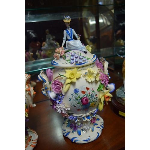 1921 - A pair of Avalon Fine Bone China 'Victorian' vases and covers,  No.10/25, 37.5cm high.