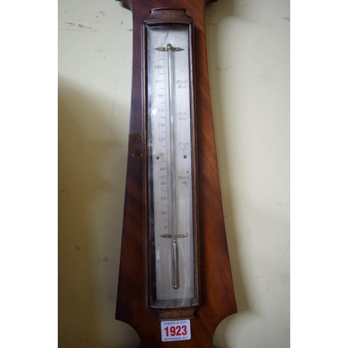 1923 - An early 19th century mahogany wheel barometer, by 'Bithray, Royal Exchange, London'.