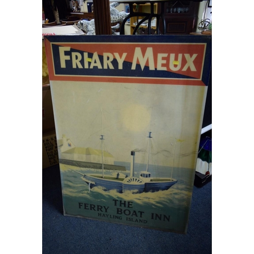 1929 - Two old glassfibre 'Friary Meux, Ferry Boat Inn Hayling Island' pub signs, 111.5 x 81cm.