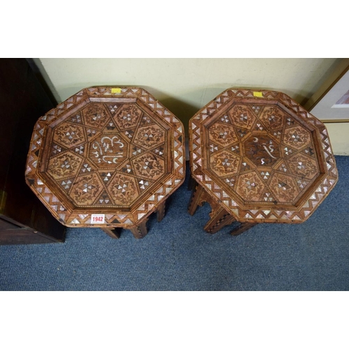 1942 - A pair of late 19th/early 20th century ottoman octagonal occasional tables, in the manner of Liberty... 