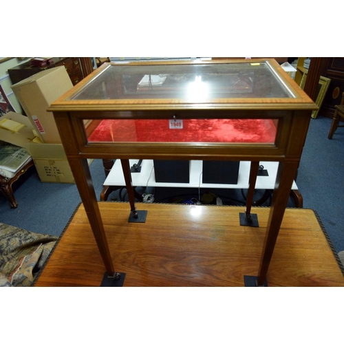 1949 - A late Victorian mahogany, satinwood and line inlaid bijouterie table, 60cm wide.