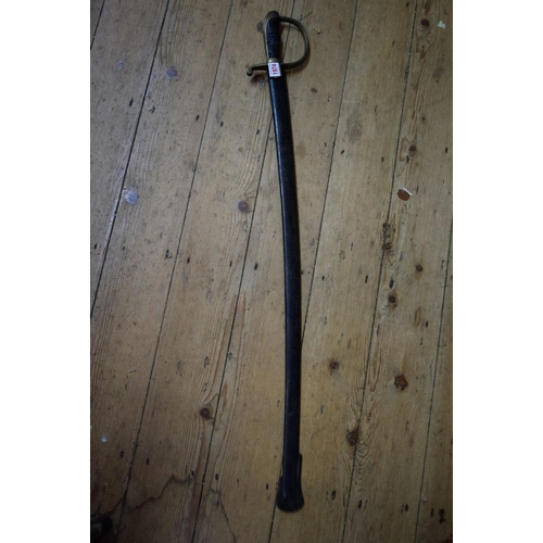 1974 - A 19th century cavalry sabre and steel scabbard.