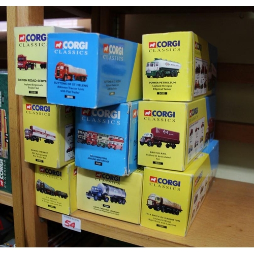 54 - Nine boxed Corgi Classics vehicles, to include 'Sutton's' Tractor Unit, No.28001; and 'Routemasters ... 