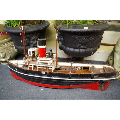 1824 - A vintage scratch built model of the steamer 'Glengarth', Liverpool, 122cm long.