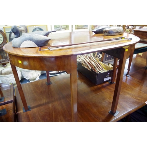 1834 - A 19th century mahogany D end dining table, with one leaf, 133cm.