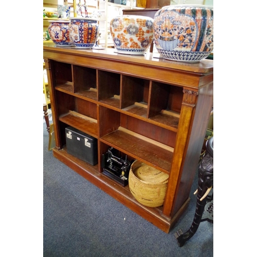 1840 - An early Victorian mahogany open bookcase, 144cm wide.