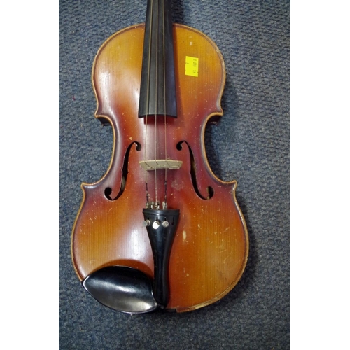 1849 - Two violins, each cased with bow.