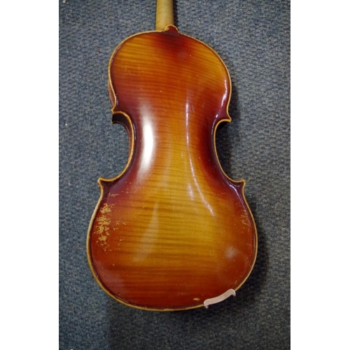 1849 - Two violins, each cased with bow.