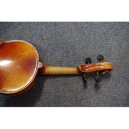 1849 - Two violins, each cased with bow.