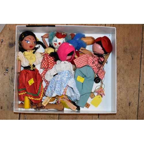 1927 - Seven various Pelham puppets, two boxed.