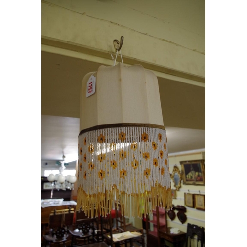 1757 - A pair of Art Deco beaded lampshades, 29cm high.