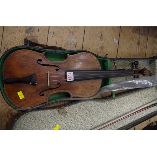 1853 - A late 19th century Continental violin, with two piece 14in back, labelled 'Giovan Paulo Maggin... 