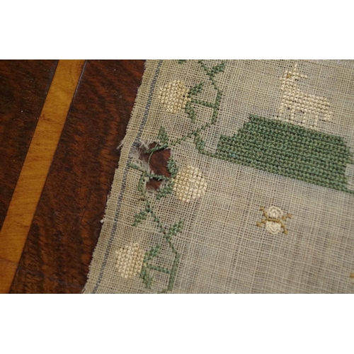 1864 - A George IV needlework sampler, by Elizabeth Jeffery, Avon, Novbr 26, 1823, 30.5 x 33cm, unfram... 