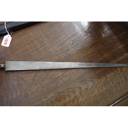 1878 - A 1970's Reproduction British Land pattern socket bayonet, the triangular blade inscribed 'John Gil'... 