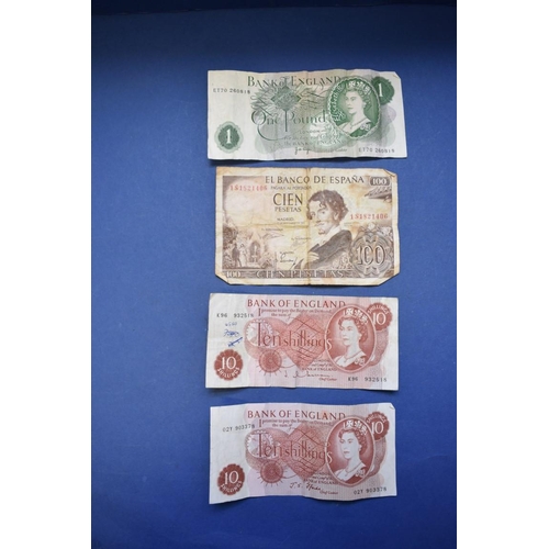 155 - Two Bank of England 'Beale' £1 notes; together with five other U.K bank notes and six foreign bank n... 