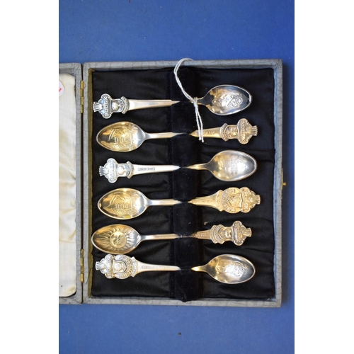 65 - A cased set of six silver plated Rolex teaspoons, by Boucherer of Switzerland.... 