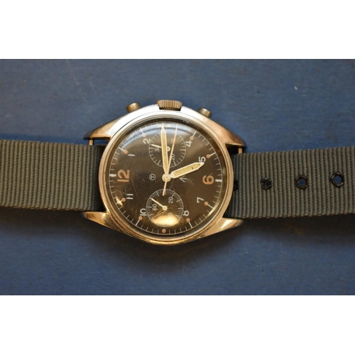 67 - A rare 1970s Hamilton Royal Navy pilot's stainless steel chronograph wristwatch, with fixed lugs, No... 