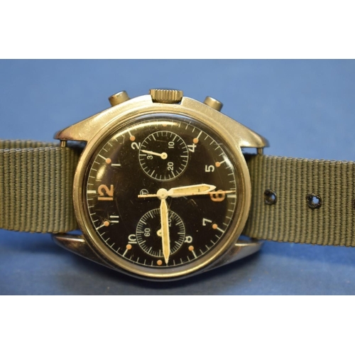 67 - A rare 1970s Hamilton Royal Navy pilot's stainless steel chronograph wristwatch, with fixed lugs, No... 