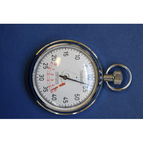 73 - A Hanyart chrome yachting stopwatch, 5.5cm.