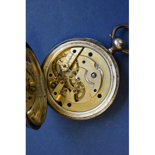 75 - A Victorian silver pocket watch, having Longines movement, case by Alfred Bedford for Waltham Watch ... 