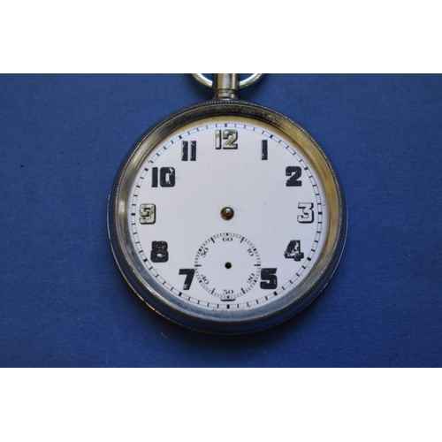 77 - Two vintage military G.S.T.P open faced pocket watches, one by Grana.