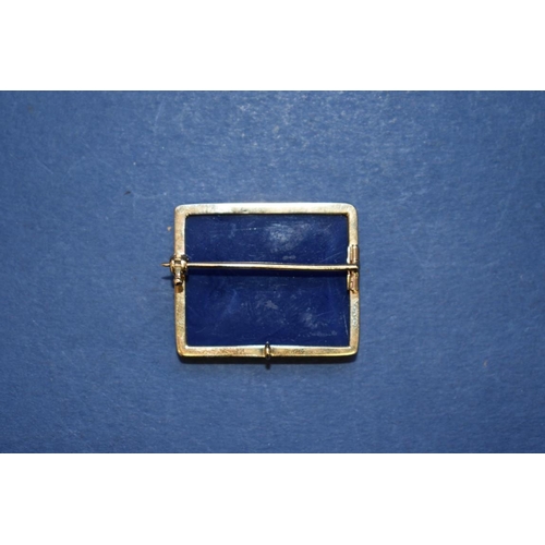 87 - A Grand Tour micro mosaic brooch, set in lapis lazuli, having unmarked mount, 3cm.