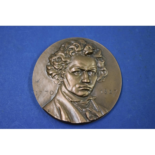 157A - Six various 1970s French bronze medallions, depicting Wagner, Korsakov, Chopin, Shakespeare, Alexand... 