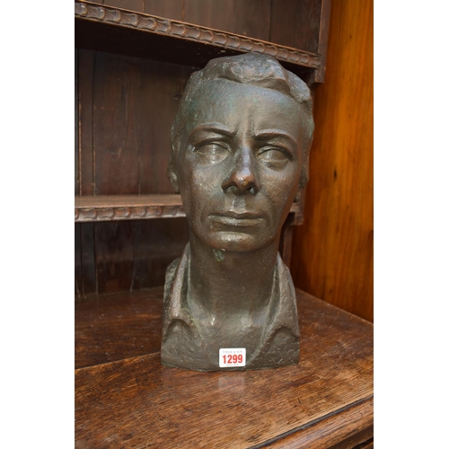 1299 - B L Pigott, a head and shoulders bust of a lady, inscribed with signature, bronze, 38cm high.... 