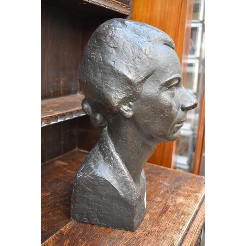 1299 - B L Pigott, a head and shoulders bust of a lady, inscribed with signature, bronze, 38cm high.... 