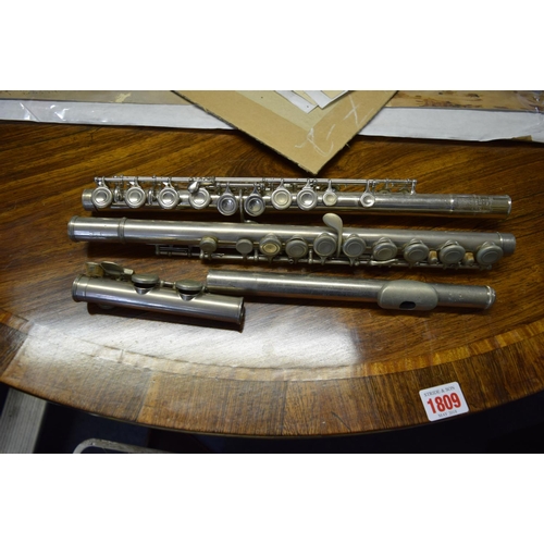 1825 - Six various flutes, five boxed. 