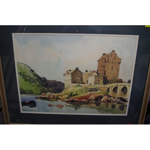 1490 - Jack Merriot, Eilean Donan, Kyle of Lochalsh, Scotland, signed, watercolour, 36 x 51.5cm.... 