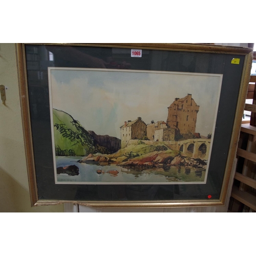 1490 - Jack Merriot, Eilean Donan, Kyle of Lochalsh, Scotland, signed, watercolour, 36 x 51.5cm.... 