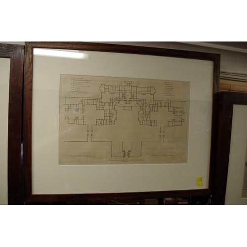 1507 - After Colen Campbell, 'The Front to the Court of Castle Howard', engraving, pl.24.5 x 48.5cm; togeth... 