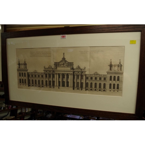 1508 - After Colen Campbell, 'The Elevation of Blenheim Castle...', engraving, 24.5 x 61cm; together with '... 