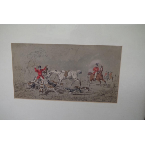 1482 - After J F Herring Snr, fox hunting scenes, a set of four, coloured lithographs, 17 x 31.5cm. ... 