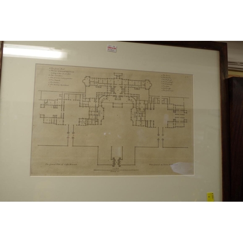 1507 - After Colen Campbell, 'The Front to the Court of Castle Howard', engraving, pl.24.5 x 48.5cm; togeth... 