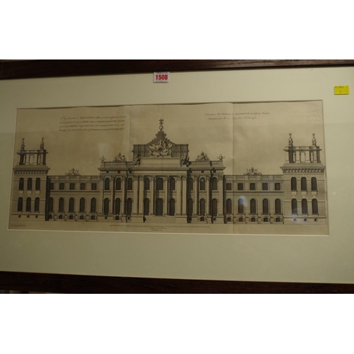 1508 - After Colen Campbell, 'The Elevation of Blenheim Castle...', engraving, 24.5 x 61cm; together with '... 