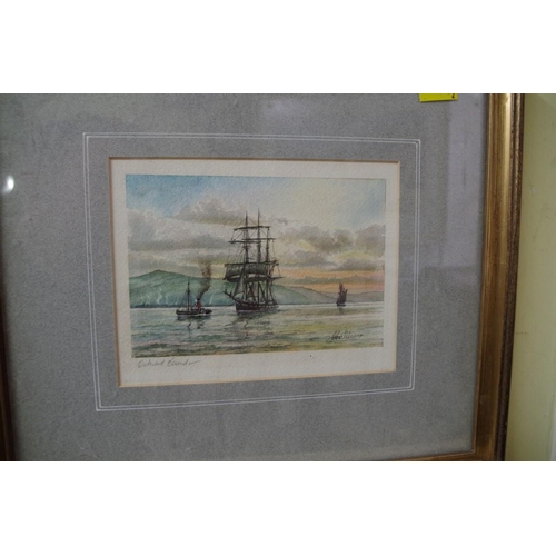 1485 - Chris Williams, 'Outward Bound'; 'Journey's End'; a pair, each signed and titled, watercolour, 10 x ... 