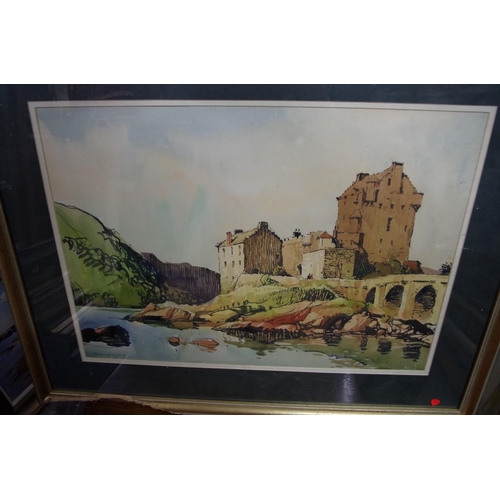 1490 - Jack Merriot, Eilean Donan, Kyle of Lochalsh, Scotland, signed, watercolour, 36 x 51.5cm.... 